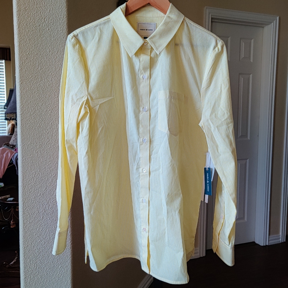 Court & Rowe Striped Yellow Shirt NWT